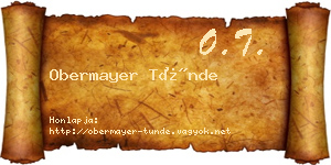 Obermayer Tünde névjegykártya