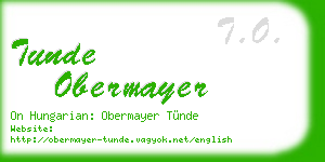 tunde obermayer business card